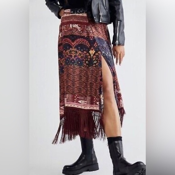 Free People Sweet Dreams Scarf Maxi Skirt NWT Size 2 - Picture 2 of 15